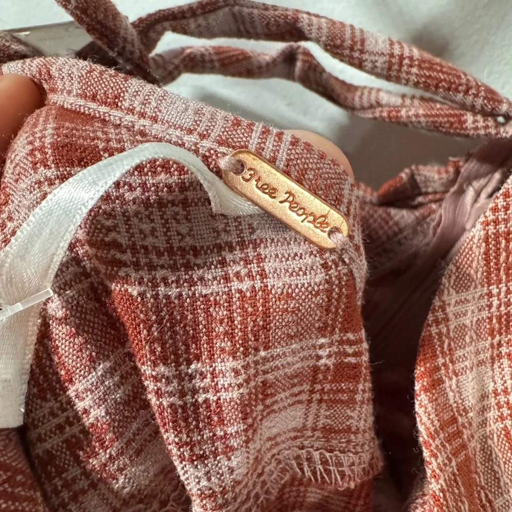 Free People Plaid Jumpsuit in Red and Pink - Picture 8 of 9